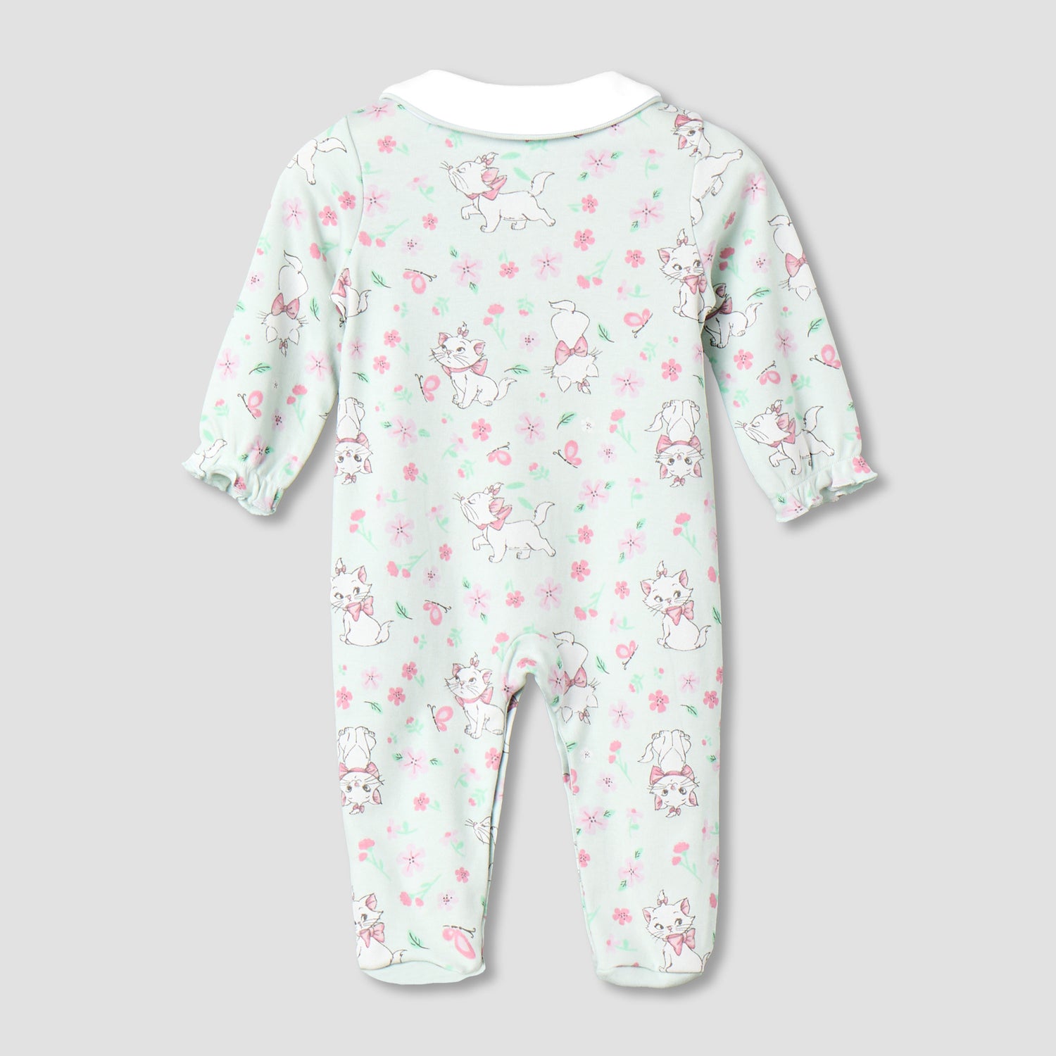Disney Cotton Collared Long Sleeves Sleepsuit with Marie Print