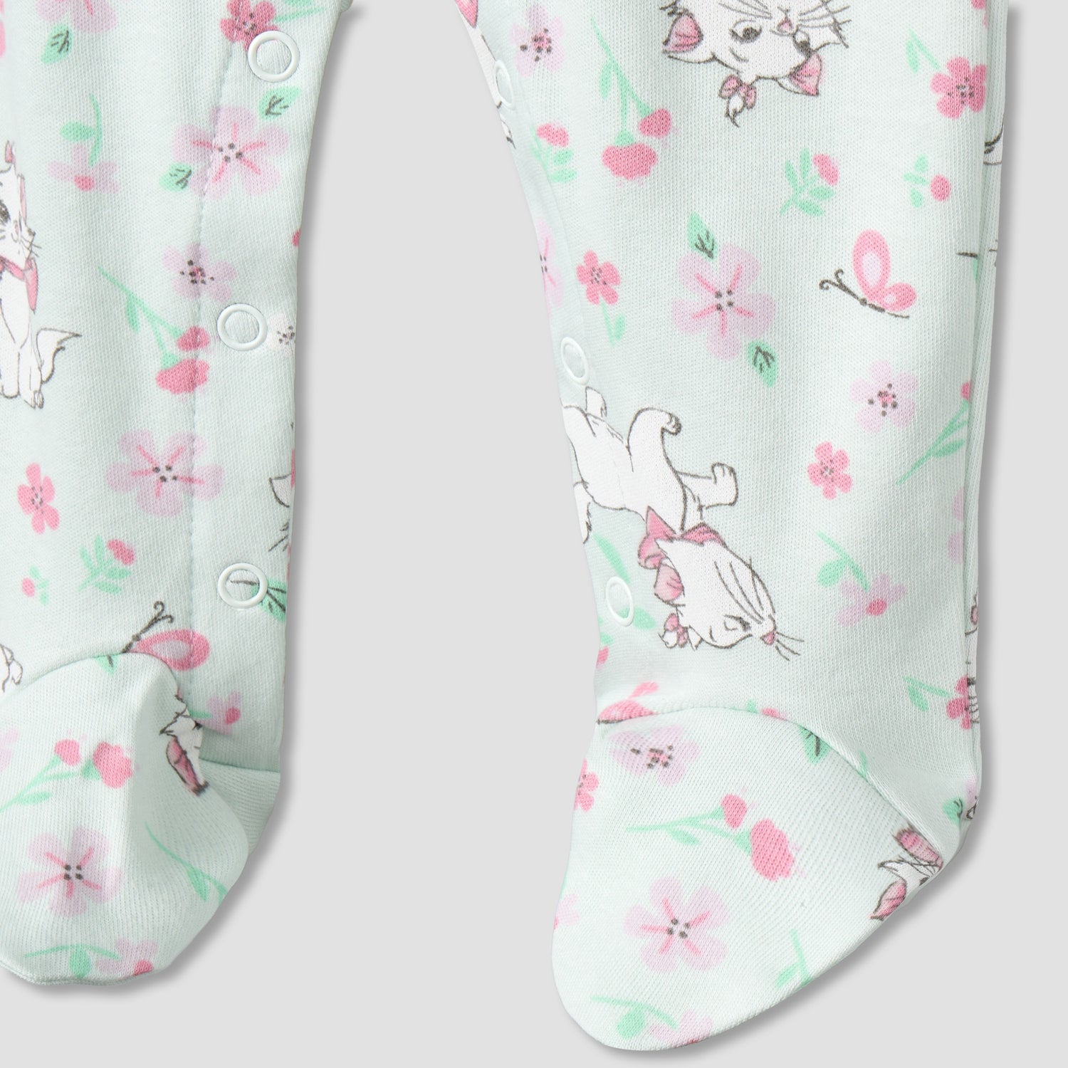 Disney Cotton Collared Long Sleeves Sleepsuit with Marie Print
