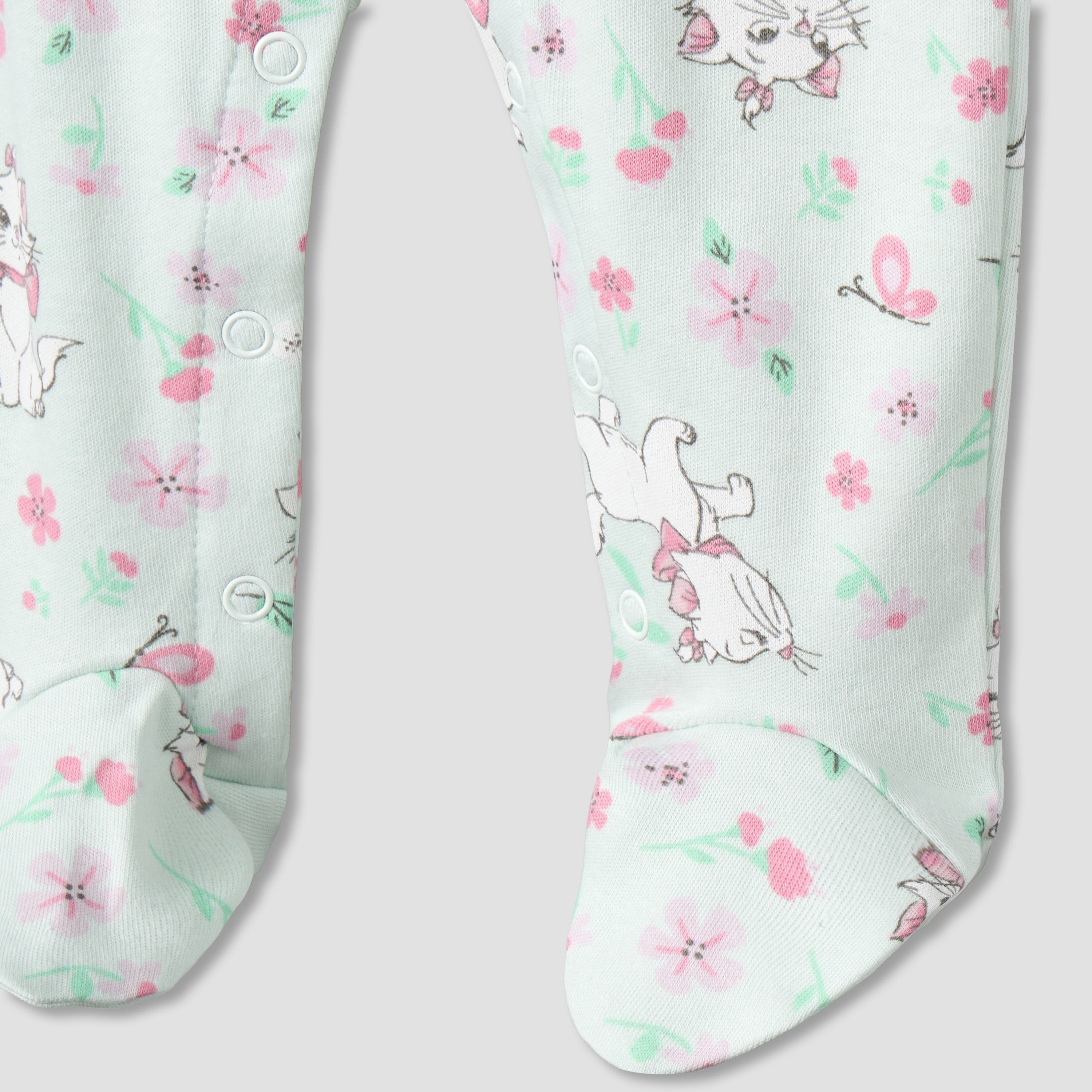 Disney Cotton Collared Long Sleeves Sleepsuit with Marie Print