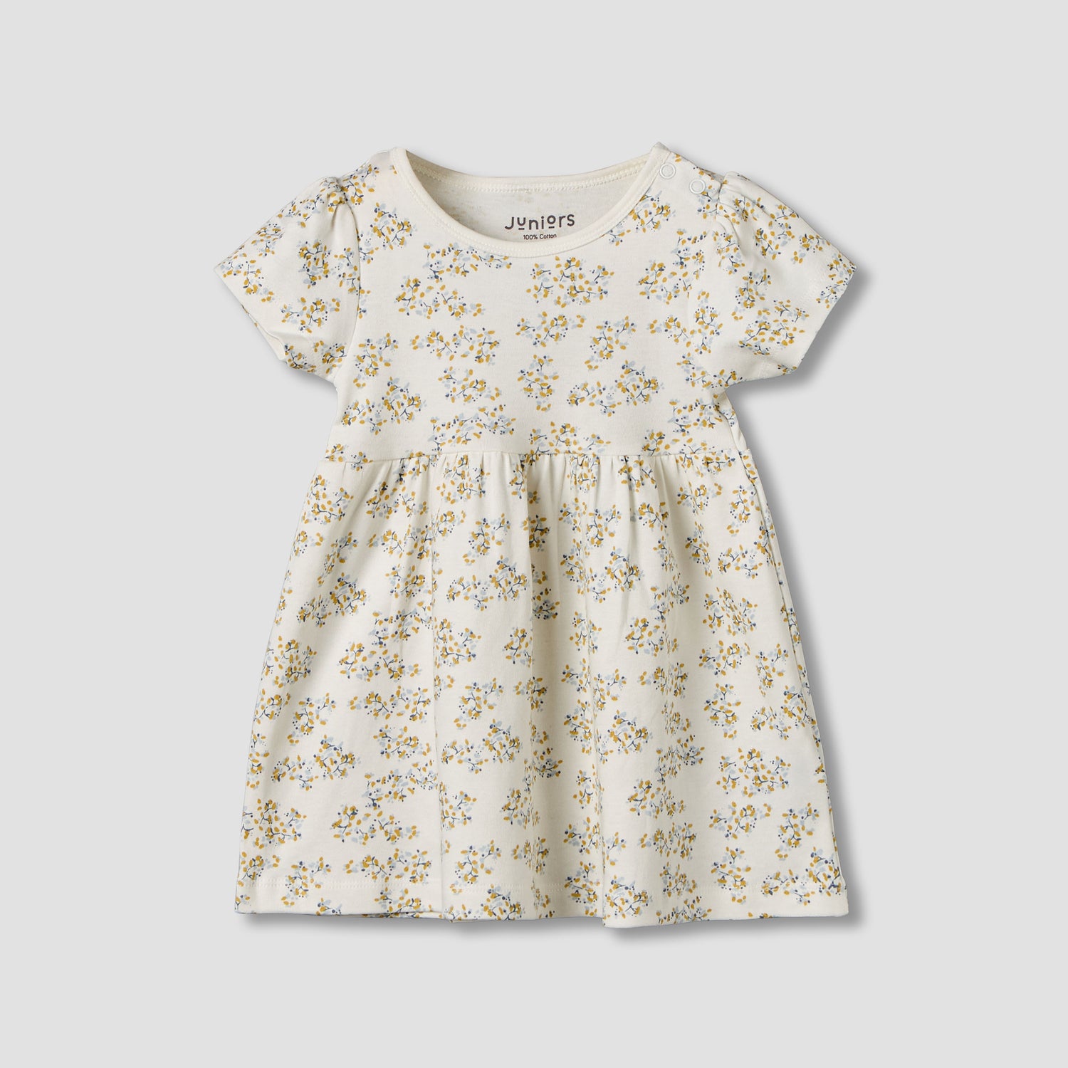 Pack of 2 Juniors Round Neck A-line Dress with Print