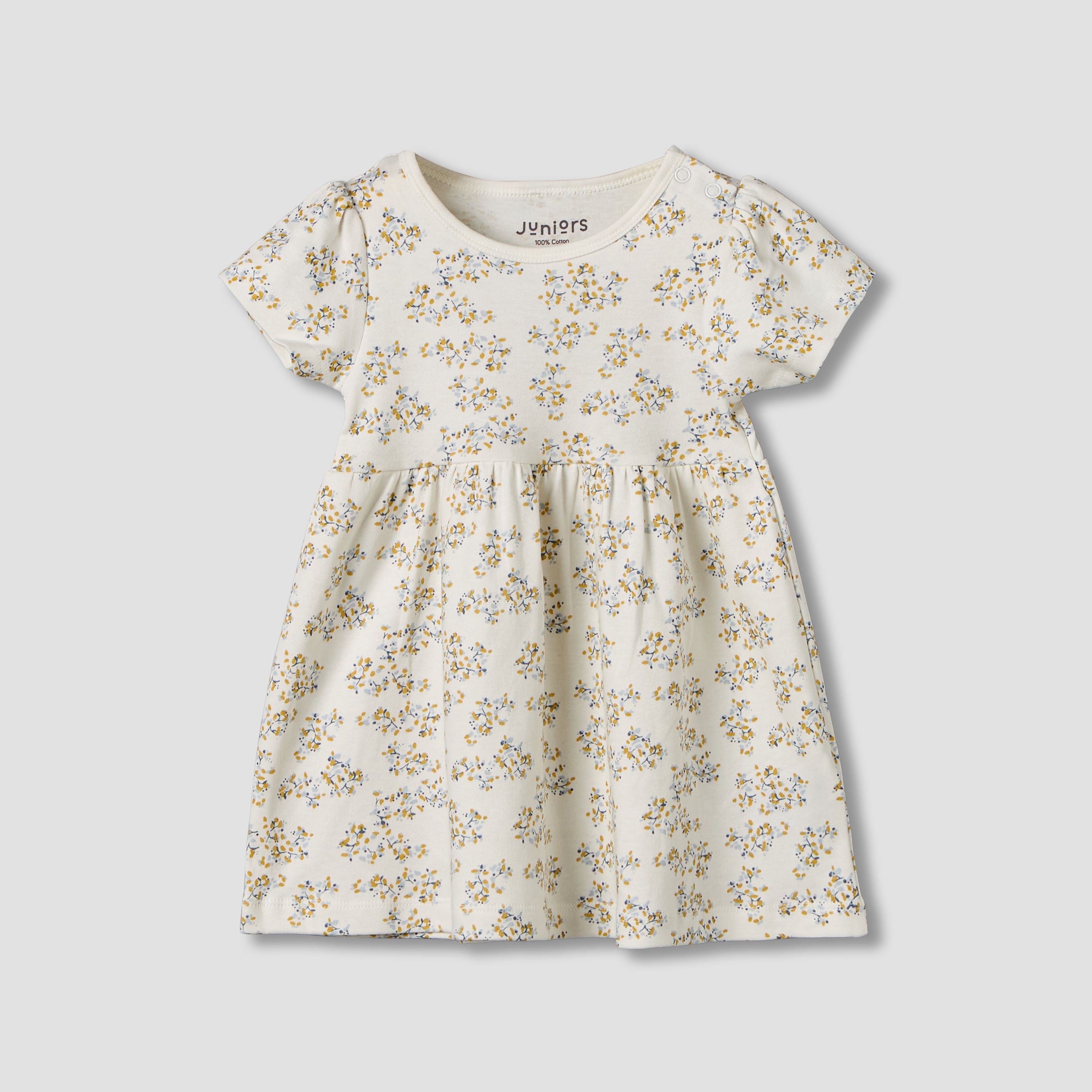 Pack of 2 Juniors Round Neck A-line Dress with Print