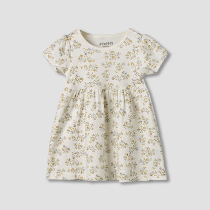 Pack of 2 Juniors Round Neck A-line Dress with Print