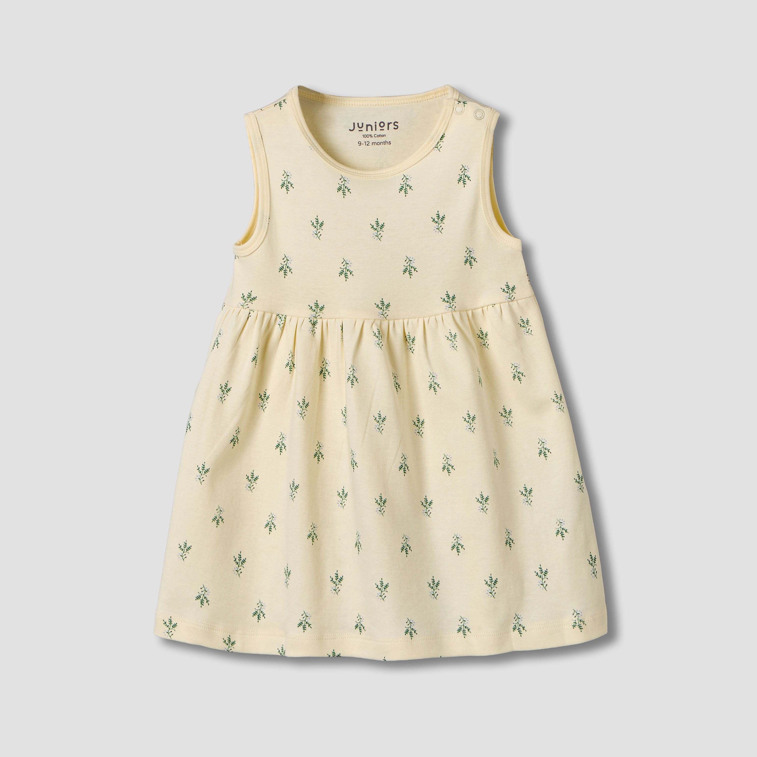 Pack of 2 Juniors Round Neck A-line Dress with Print