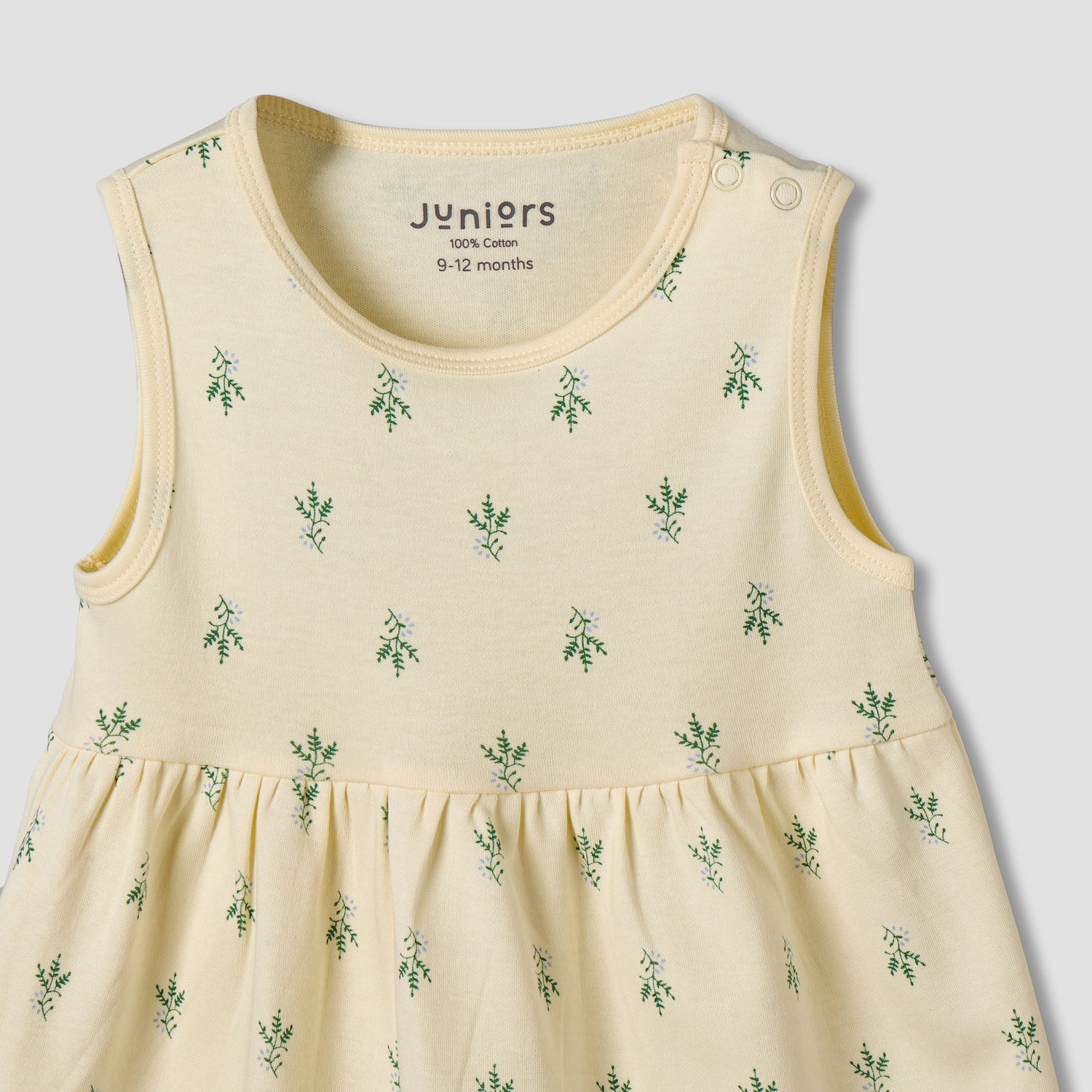 Pack of 2 Juniors Round Neck A-line Dress with Print