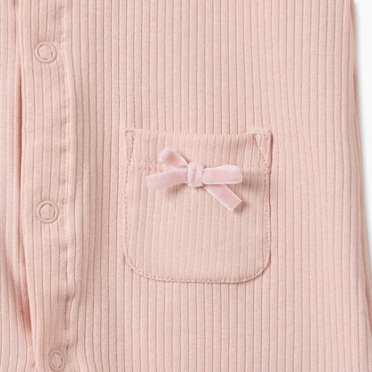 Juniors Cotton Crew Neck Long Sleeves Sleepsuit with Snap Button Closure