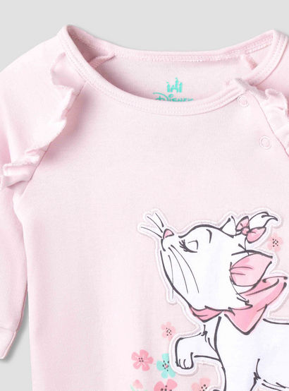 Disney Cotton Round Neck Long Sleeves Sleepsuit with Marie Print-baby-girls-clothing-nightwear-sleepsuits-image-3