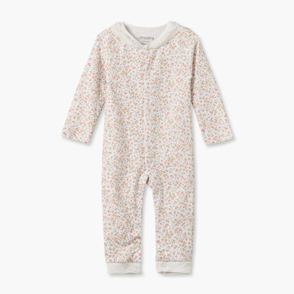 Juniors Cotton Crew Neck Long Sleeves Sleepsuit with Floral Print