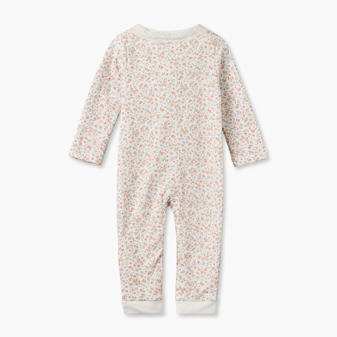 Juniors Cotton Crew Neck Long Sleeves Sleepsuit with Floral Print