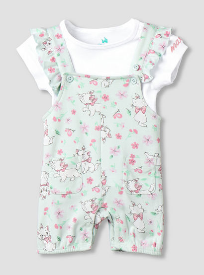 Disney Short Sleeves T-shirt and Dungaree with Marie Print-baby-girls-clothing-setsandcoords-image-2