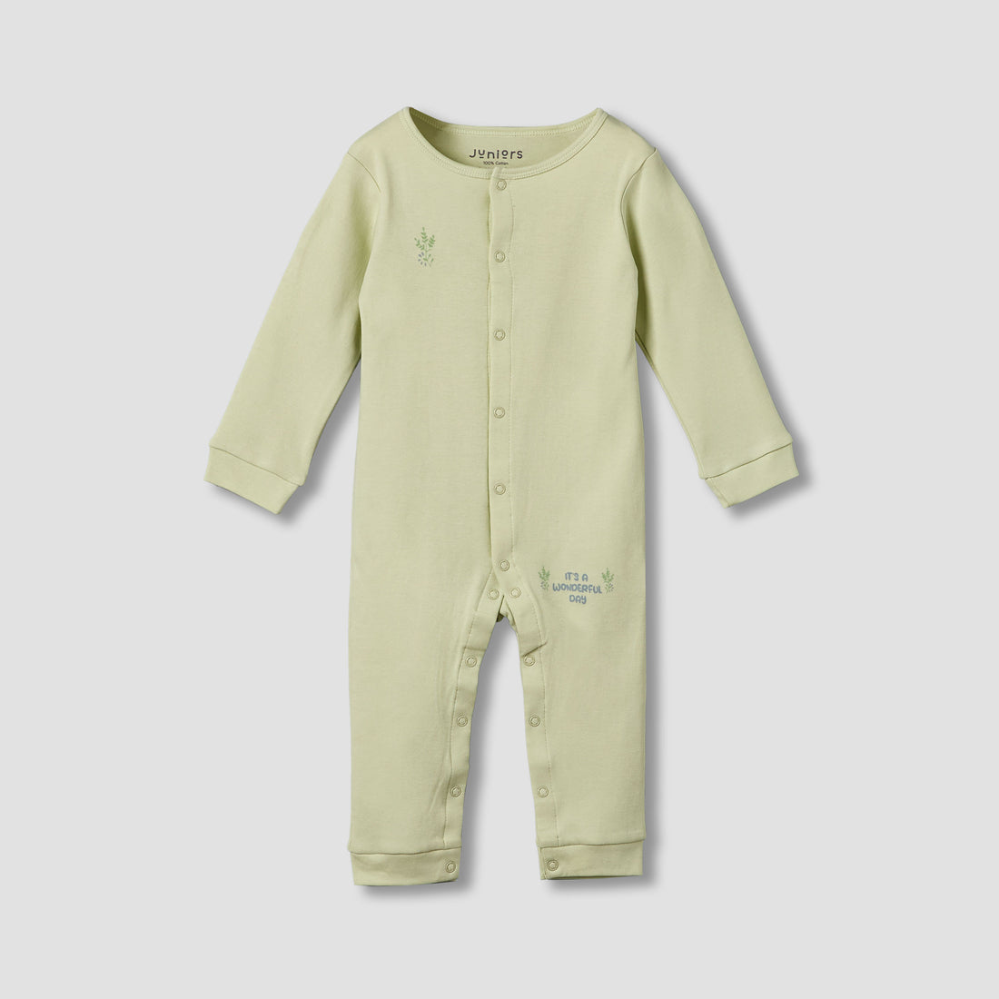 Set of 2 Juniors Cotton Round Neck Sleepsuit with Print