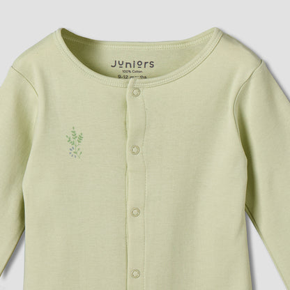 Set of 2 Juniors Cotton Round Neck Sleepsuit with Print