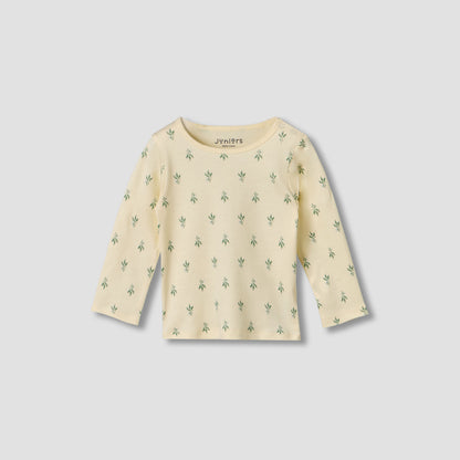 Pack of 2 Juniors Cotton Round Neck Long Sleeves Pyjama Set with Botanical Print