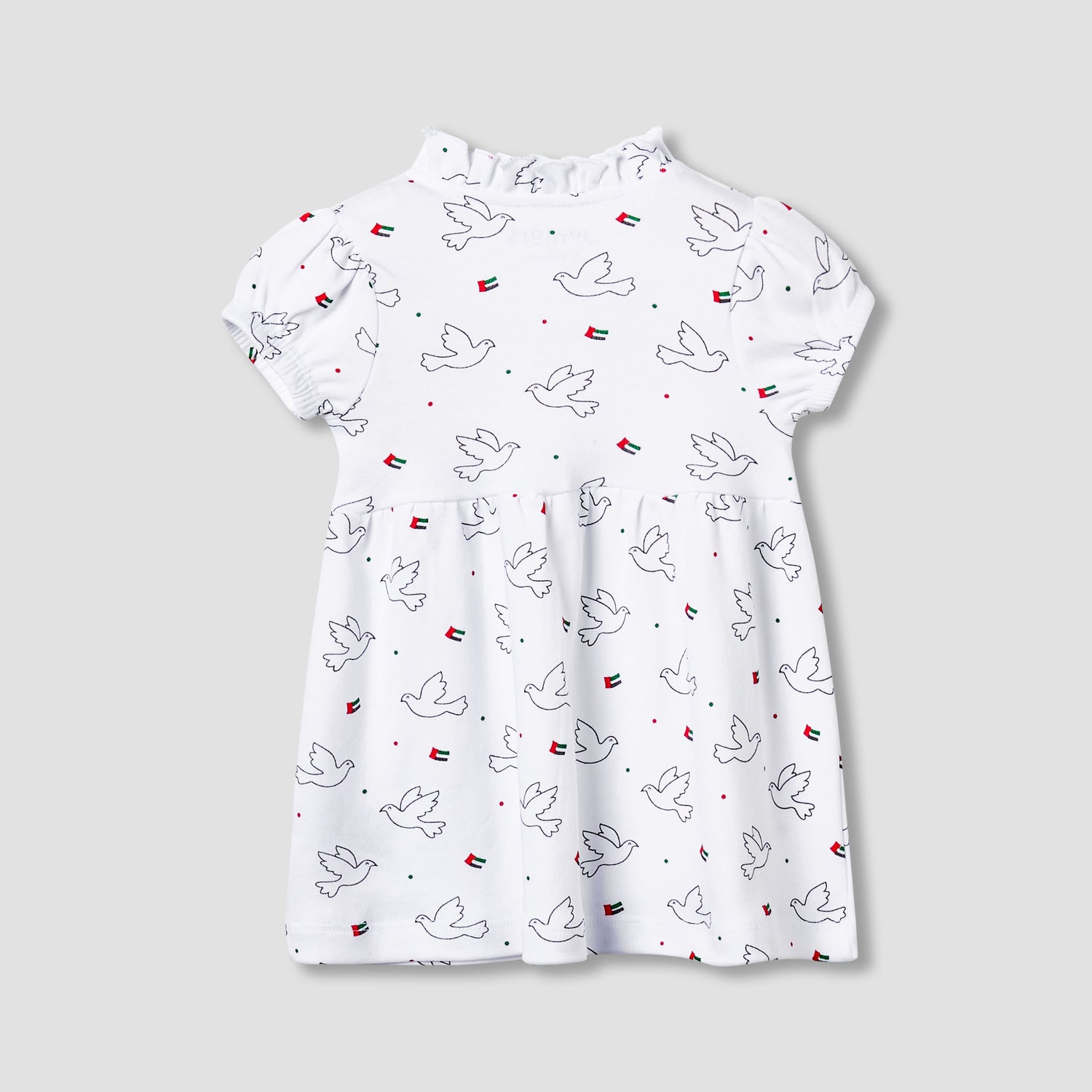 Juniors V-neck Short Sleeves Knee Length Dress with UAE National Day Print