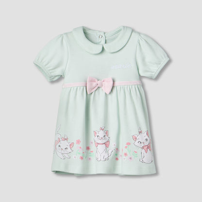 Disney Peter Pan Collar Short Sleeves Dress with Marie Print