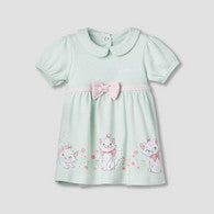 Disney Peter Pan Collar Short Sleeves Dress with Marie Print-undefined-image-1