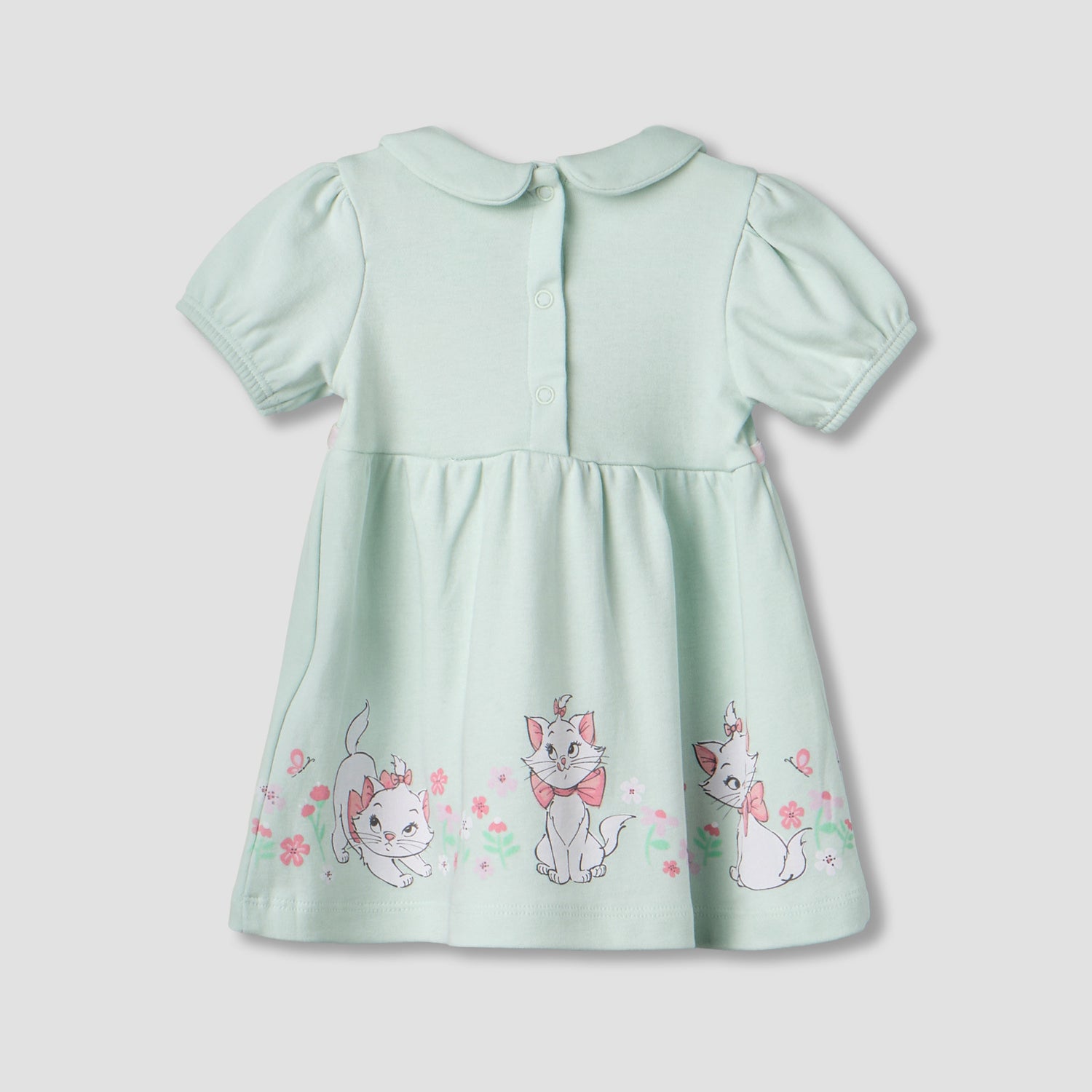 Disney Peter Pan Collar Short Sleeves Dress with Marie Print