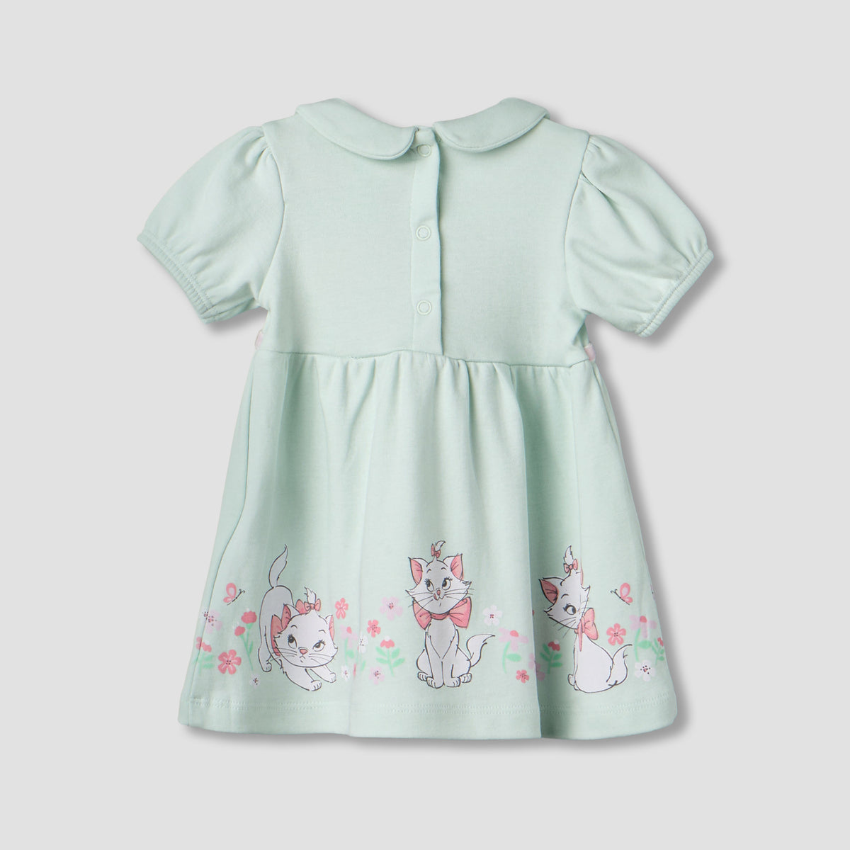 Disney Peter Pan Collar Short Sleeves Dress with Marie Print