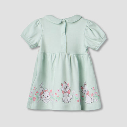 Disney Peter Pan Collar Short Sleeves Dress with Marie Print