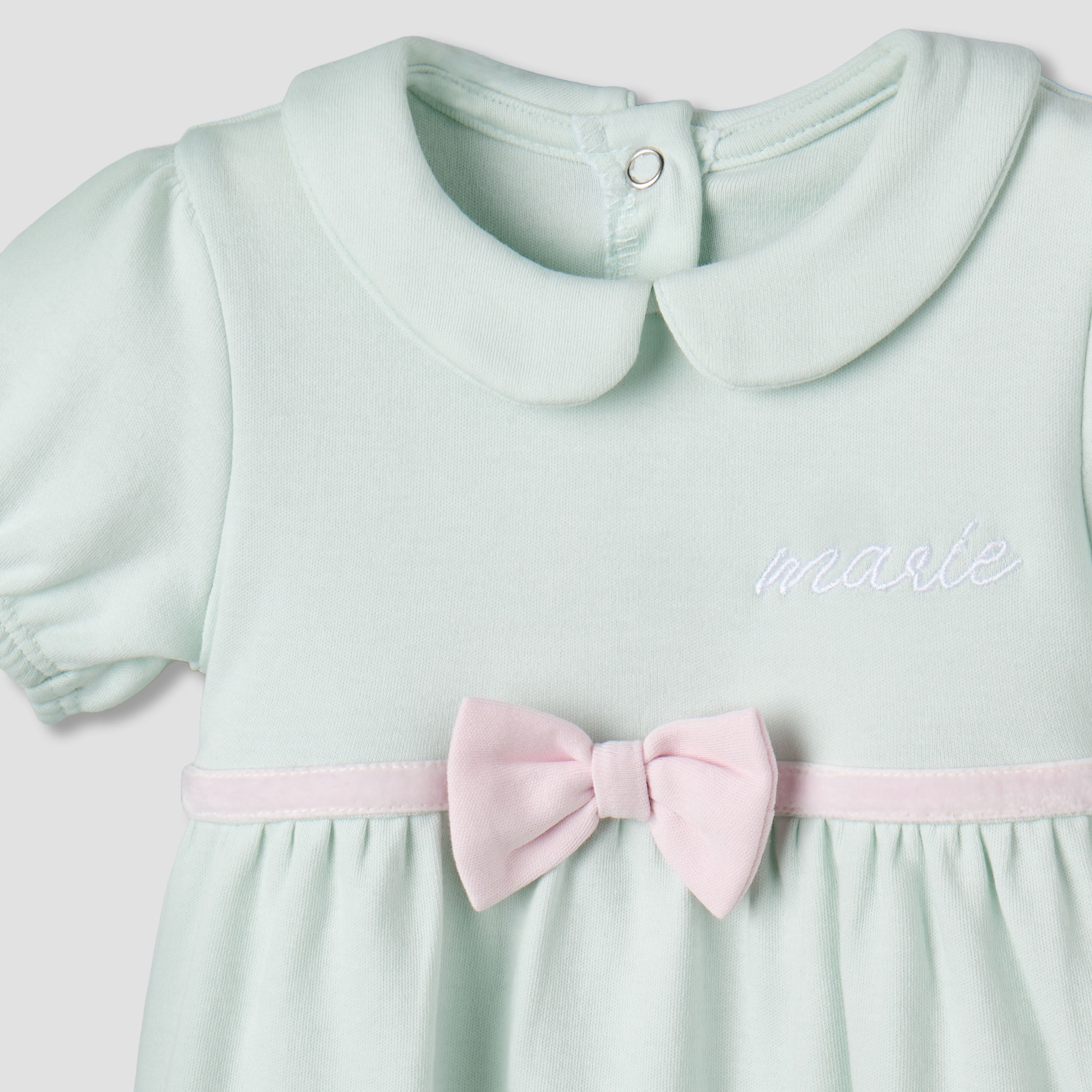 Disney Peter Pan Collar Short Sleeves Dress with Marie Print