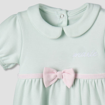 Disney Peter Pan Collar Short Sleeves Dress with Marie Print