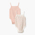 Pack of 2 Juniors Cotton Square Neck Sleeveless Bodysuit with Snap Button Closure