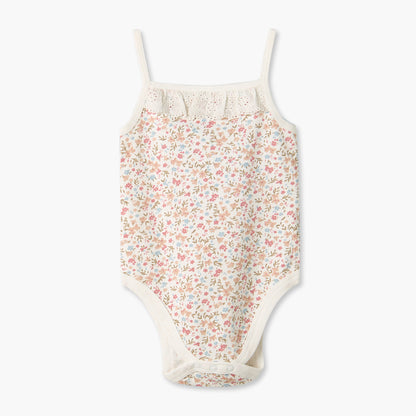 Pack of 2 Juniors Cotton Square Neck Sleeveless Bodysuit with Snap Button Closure