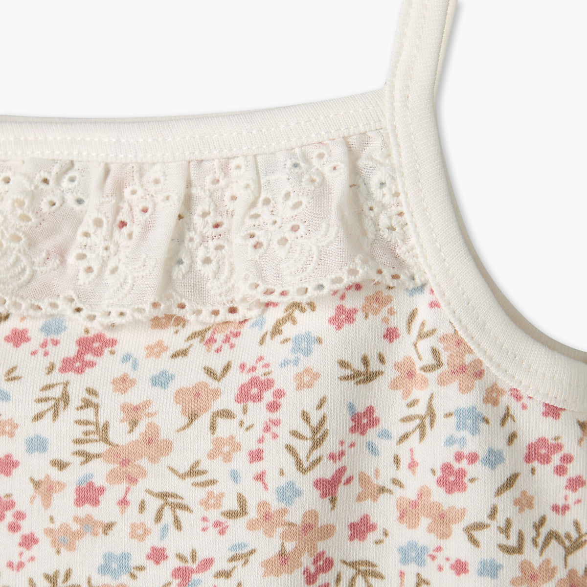 Pack of 2 Juniors Cotton Square Neck Sleeveless Bodysuit with Snap Button Closure