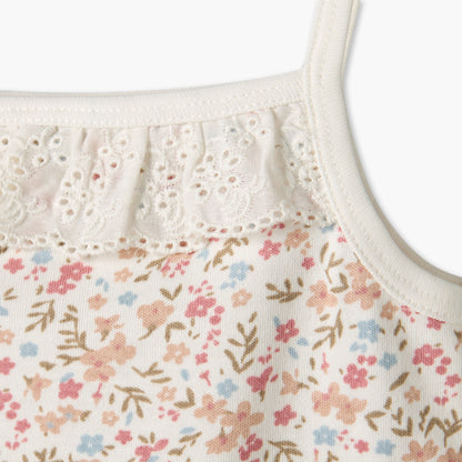 Pack of 2 Juniors Cotton Square Neck Sleeveless Bodysuit with Snap Button Closure
