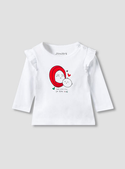 Juniors Cotton Crew Neck Long Sleeves Pyjama Set with UAE National Day Print-baby-girls-clothing-nightwear-pyjamasets-image-2