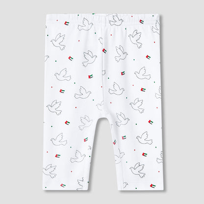 Juniors Cotton Crew Neck Long Sleeves Pyjama Set with UAE National Day Print