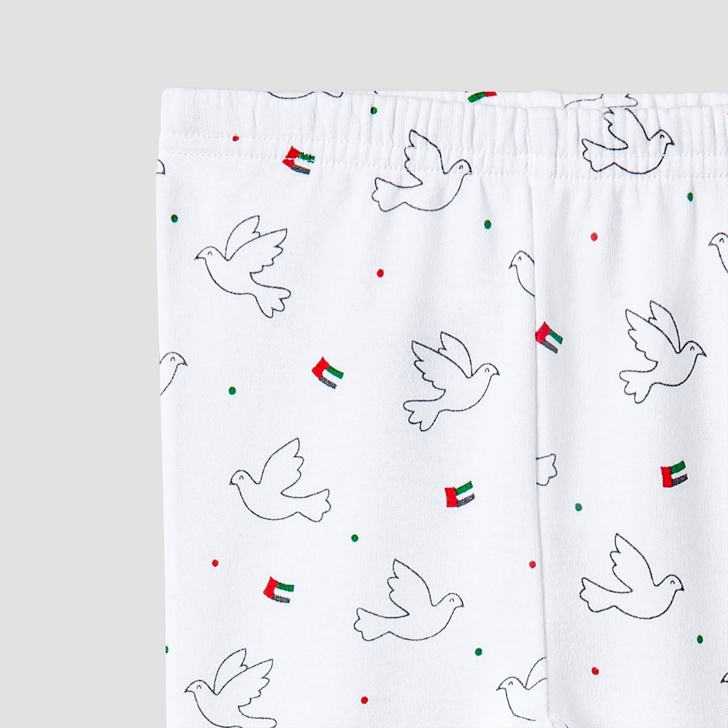Juniors Cotton Crew Neck Long Sleeves Pyjama Set with UAE National Day Print