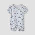 Juniors Heart Print Romper with Puff Sleeves - Blue / 12-18 mths