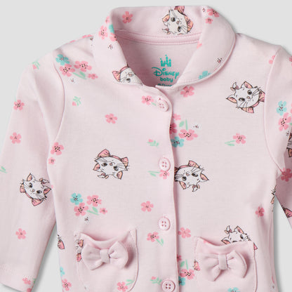 Disney Cotton Collared Neck Long Sleeve Pyjama Set with Marie Print