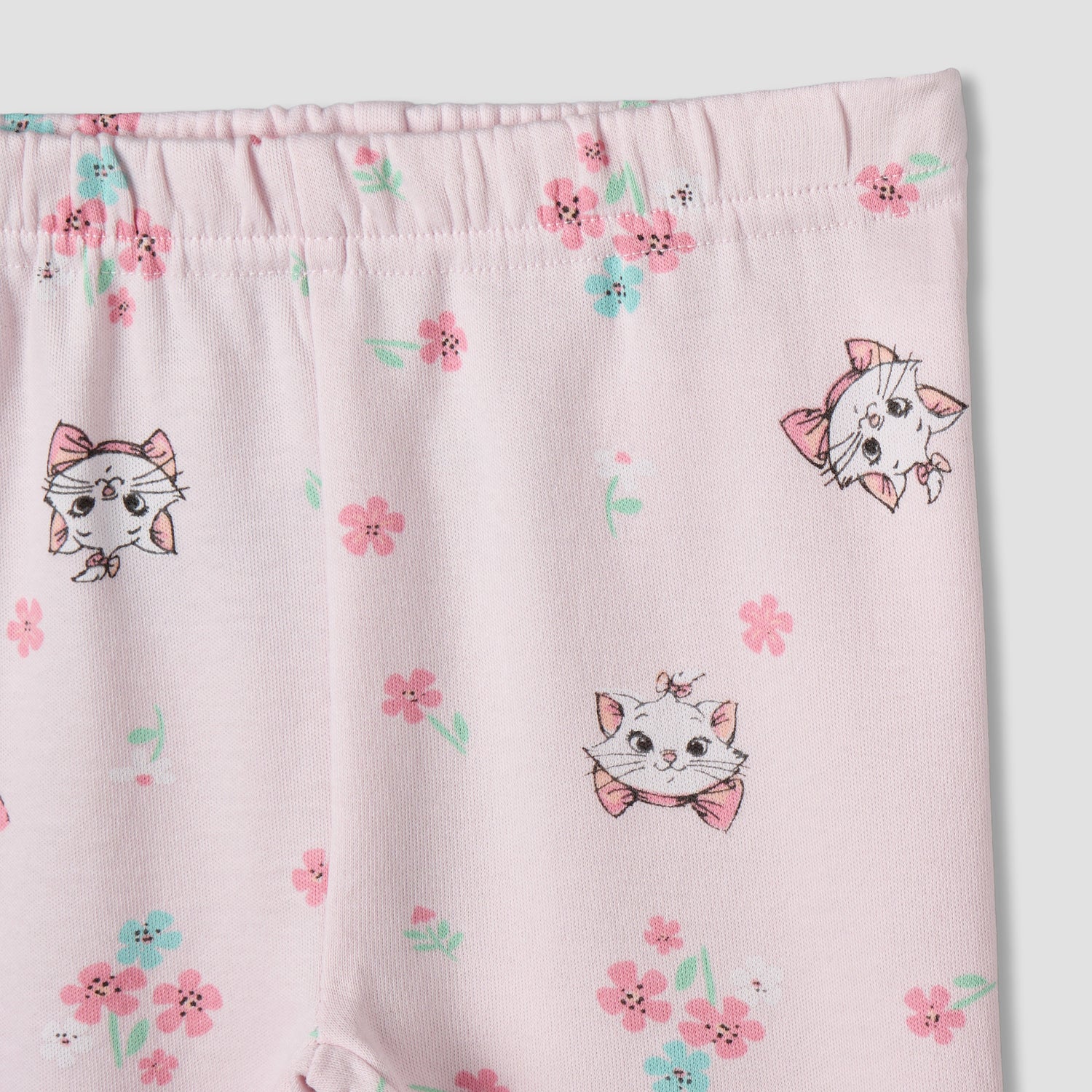 Disney Cotton Collared Neck Long Sleeve Pyjama Set with Marie Print