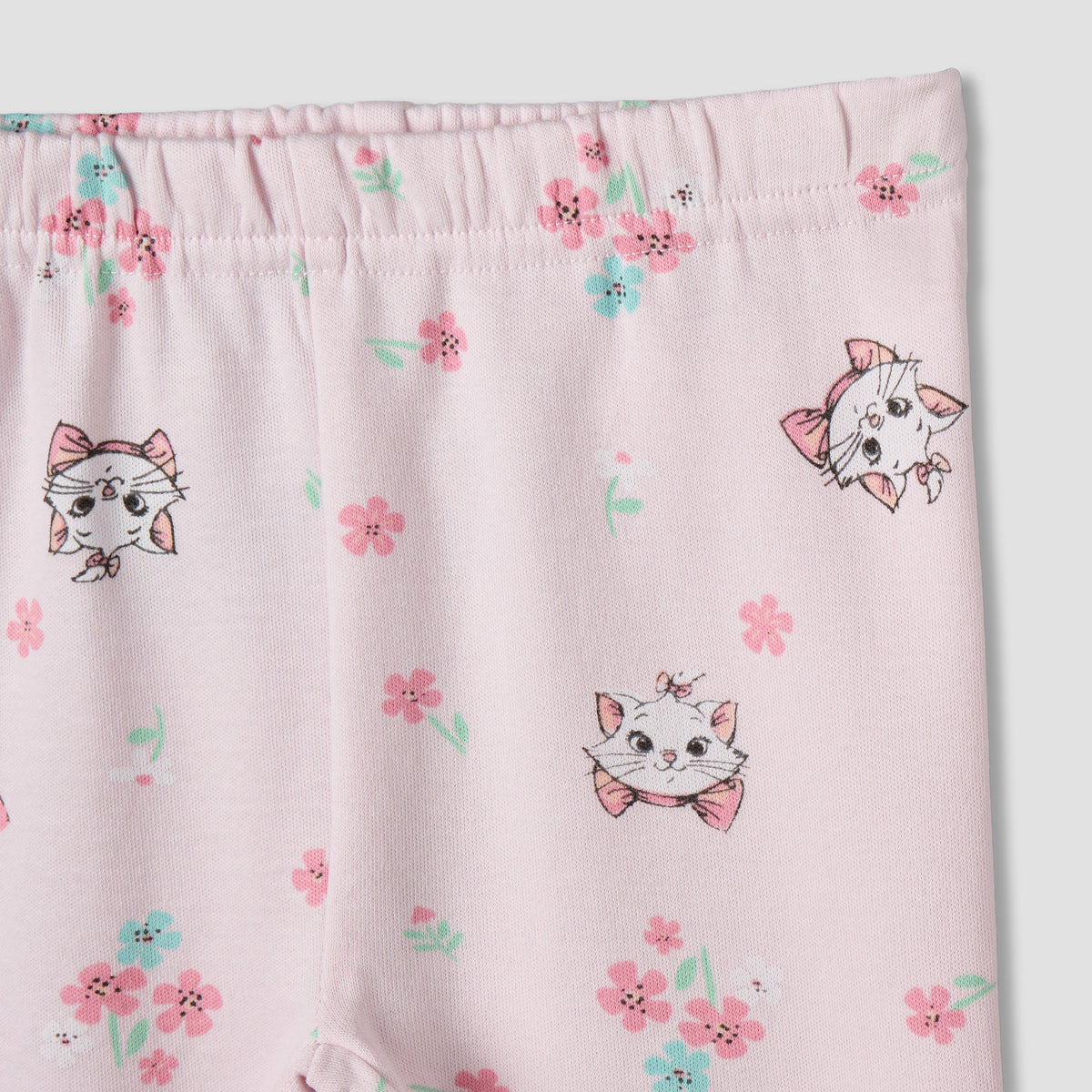 Disney Cotton Collared Neck Long Sleeve Pyjama Set with Marie Print