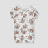 Juniors Floral Print Romper with Puff Sleeves - White / 12-18 mths