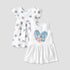 Disney Stitch and Angel Print Dress with Round Neck - Set of 2 - White / 12-18 mths
