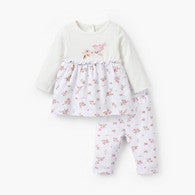 Juniors Cotton Crew Neck Long Sleeves Pyjama Set with Floral Print-undefined-image-1