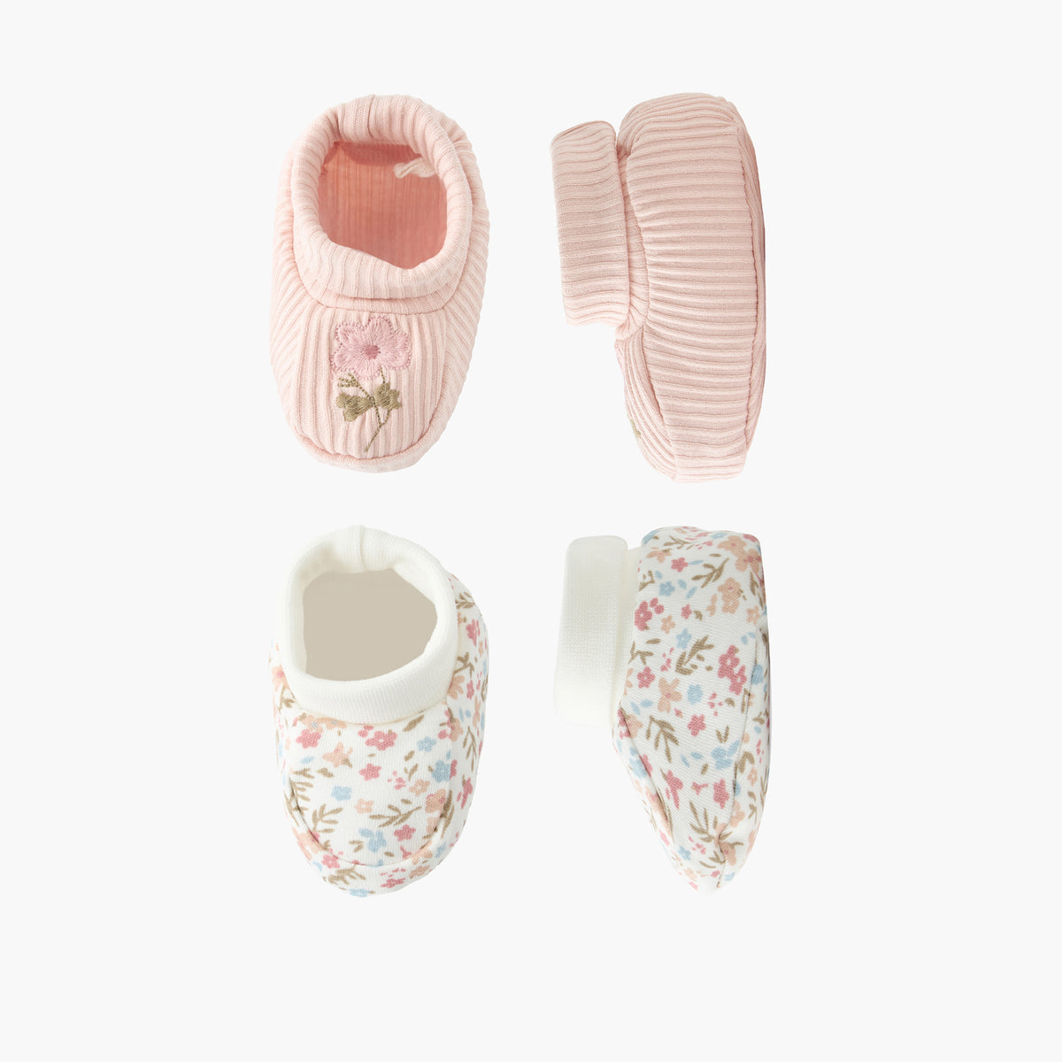 Pack of 2 Juniors Booties with Floral Design