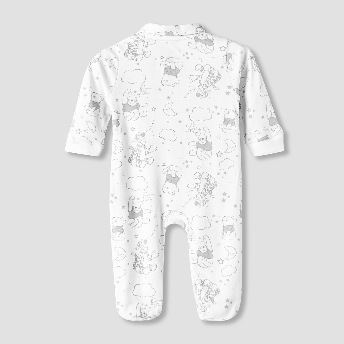 Disney Cotton Collared Long Sleeves Sleepsuit with Winnie the Pooh Print