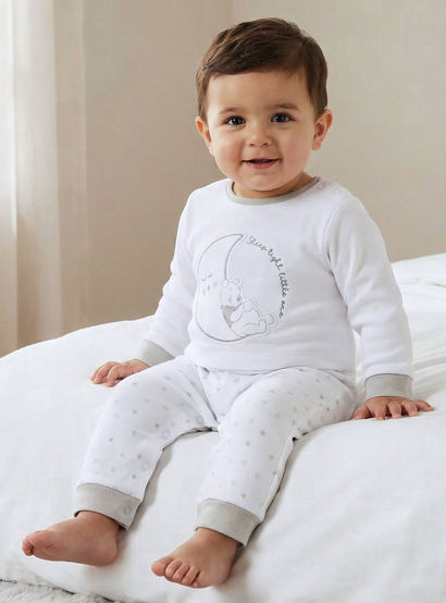 Disney Cotton Crew Neck Long Sleeves Sleepsuit with Winnie the Pooh Print-baby-boys-clothing-nightwear-sleepsuits-image-1