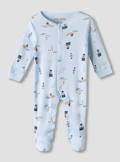 Pack of 2 Juniors Round Neck Long Sleeves Sleepsuit with Nautical Print-baby-boys-clothing-nightwear-sleepsuits-image-4