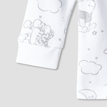Disney Cotton Collared Neck Long Sleeve Pyjama Set with Winnie The Pooh Print