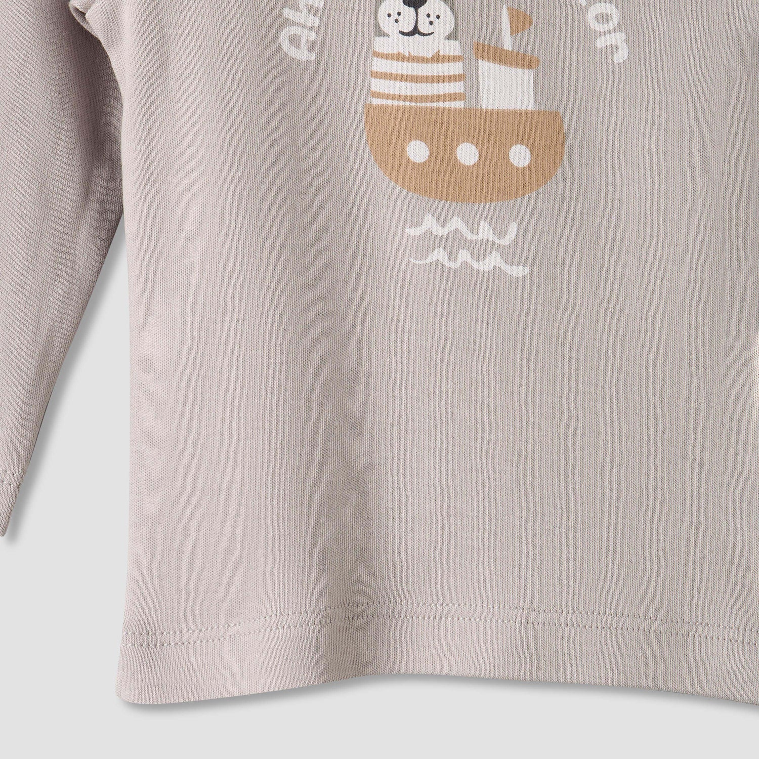 Pack of 2 Juniors Cotton Round Neck Long Sleeves Pyjama Set with Nautical Print