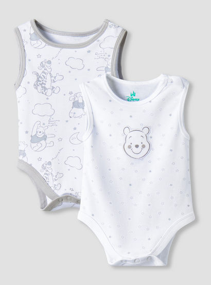 Pack of 2 Disney Round Neck Sleeveless Bodysuit with Winnie the Pooh Print-baby-boys-clothing-bodysuits-image-1