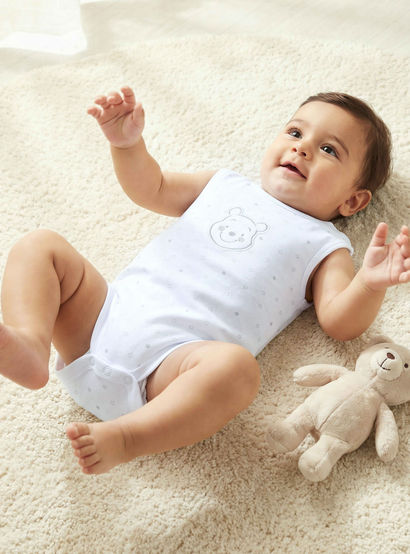 Pack of 2 Disney Round Neck Sleeveless Bodysuit with Winnie the Pooh Print-baby-boys-clothing-bodysuits-image-2