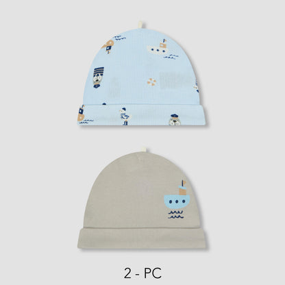 Pack of 2 Juniors Cap with Nautical Print