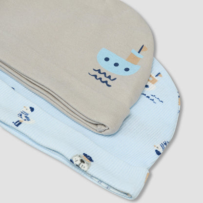 Pack of 2 Juniors Cap with Nautical Print