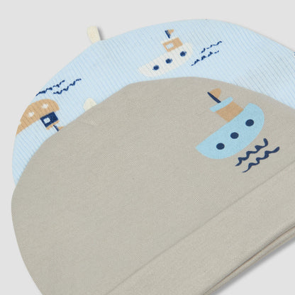 Pack of 2 Juniors Cap with Nautical Print