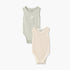 Pack of 2 Juniors Crew Neck Sleeveless Bodysuit with Snap Button Closure